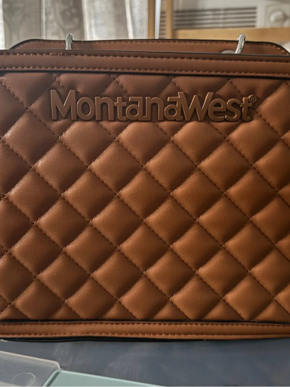 Montana West Quilted Tan Brown Crossbody Messenger Bag
